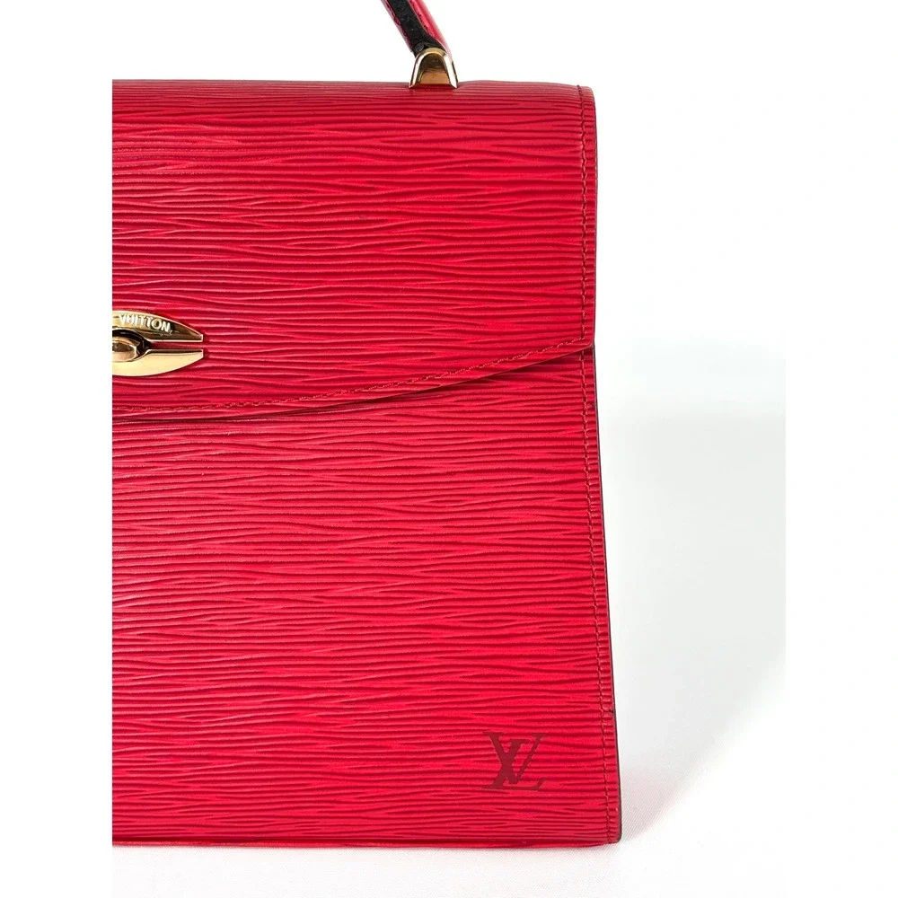 Louis Vuitton Malesherbes Red Epi Leather Top Handle Gold Hardware, Vintage